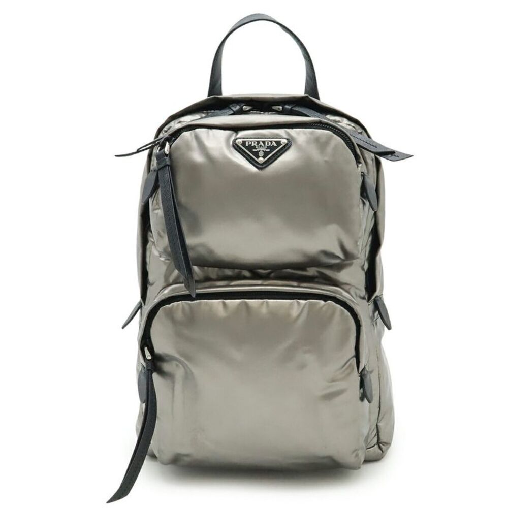 Prada Triangle Logo Nylon Leather Body Bag